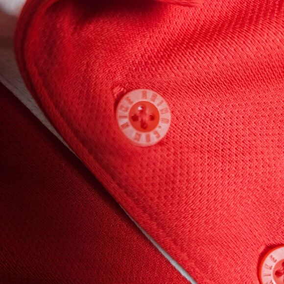 Nike Dri Fit Size L Large Mens Active Polo Shirt Short Sleeve Red Golf - Picture 6 of 13